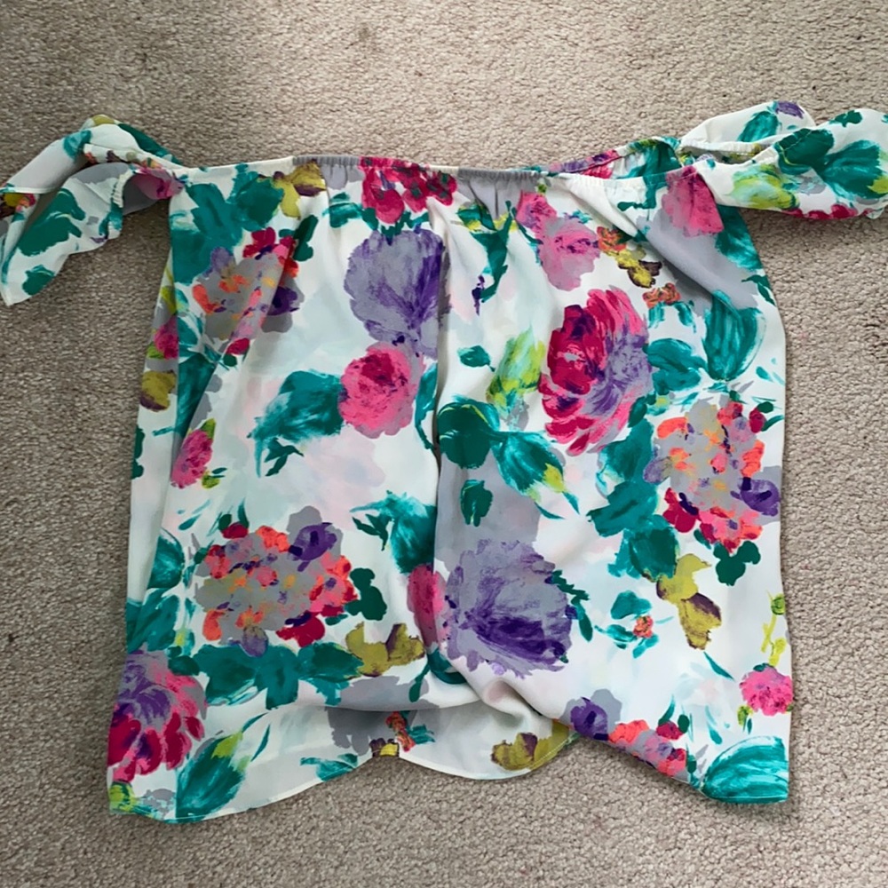 Off the shoulder, floral top